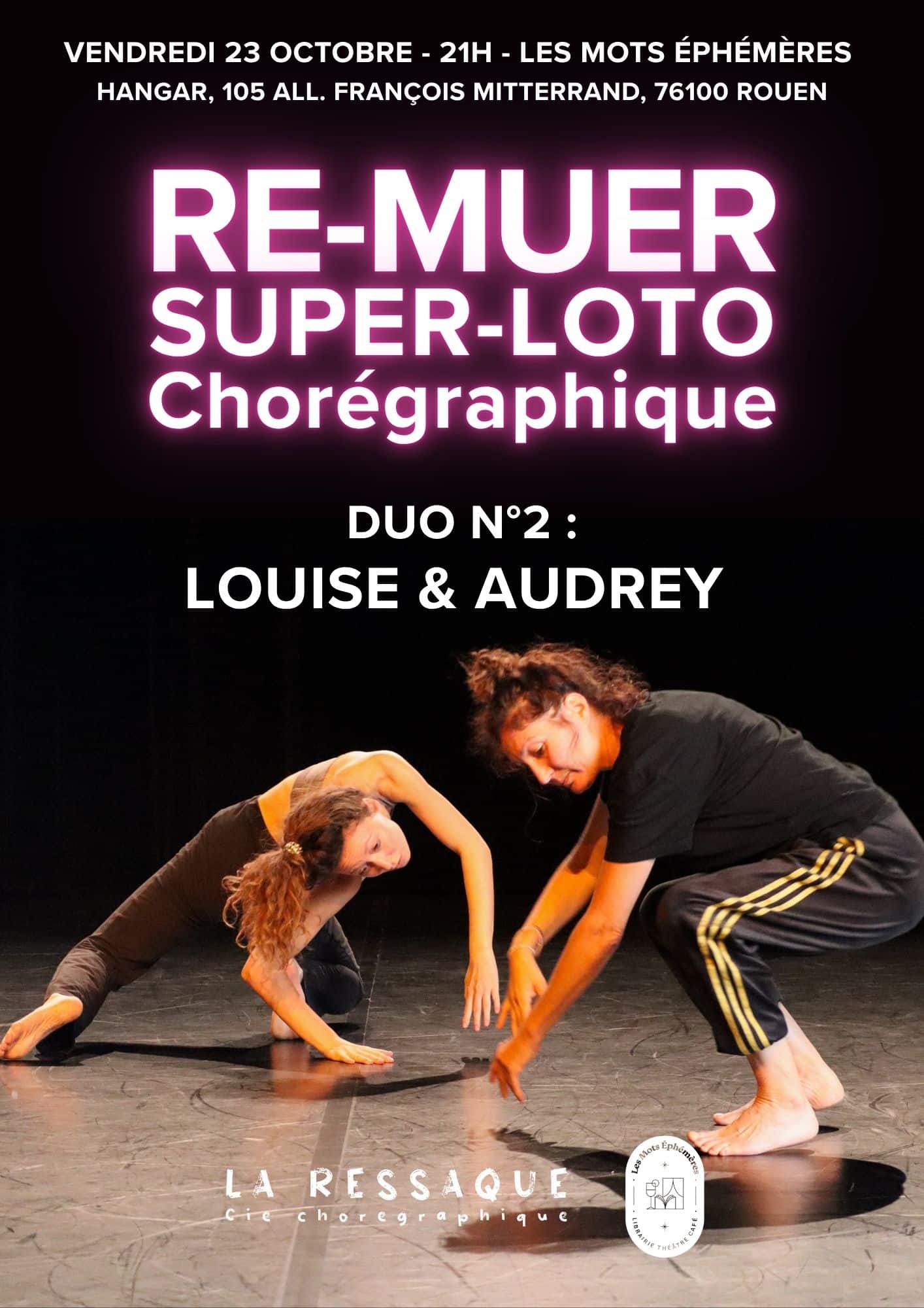 Spectacle super loto chorégraphique mots éphémères duo 2 La Ressaque